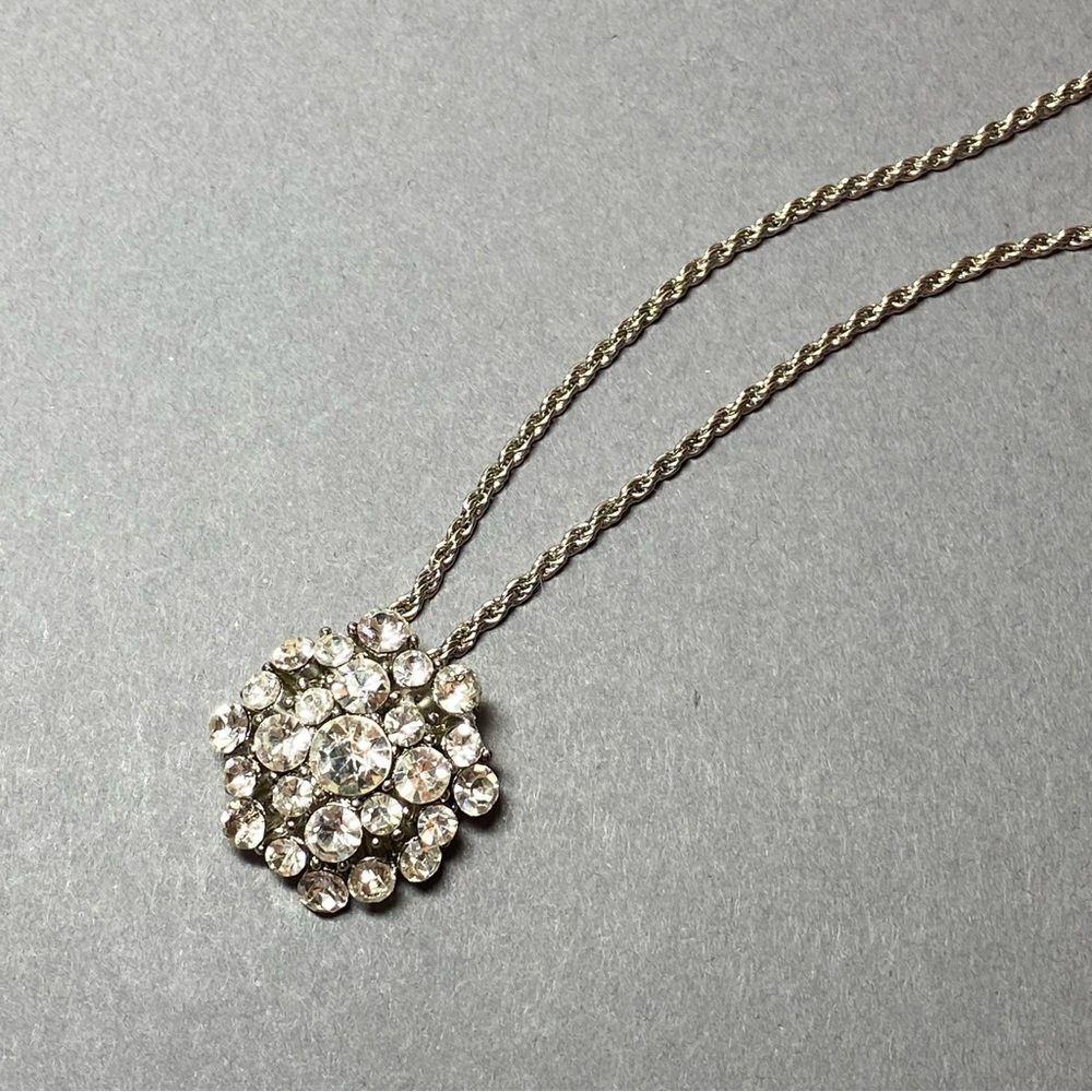 Vintage cluster rhinestone necklace